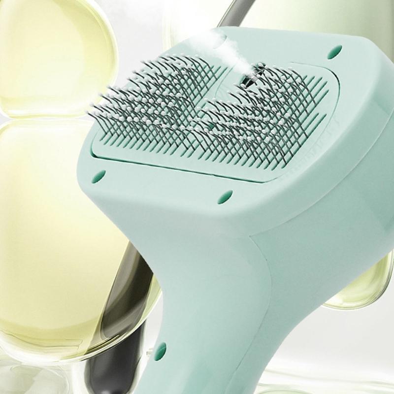 Portable Rechargeable Pet Hair Brush Gentle Soothing Steams Technology for Various Coat Type