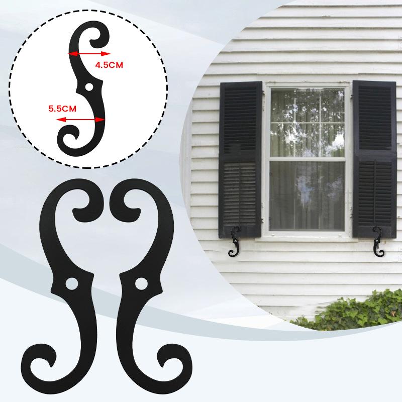 2Pcs Cast Iron Shutter Fasteners Simple Style Hardware Installation Sturdy and Durable Safe Material Portable Compact