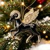 2D Flat Christmas Hanging Pendant New Year Acrylic Xmas Tree Hanging Ornament Red Gold Chinese Zodiac Goat
