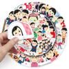 50 Japanese Little People Graffiti Stickers - Cute Cartoon Expressions for Decoration, Mobile Phones, and Suitcases