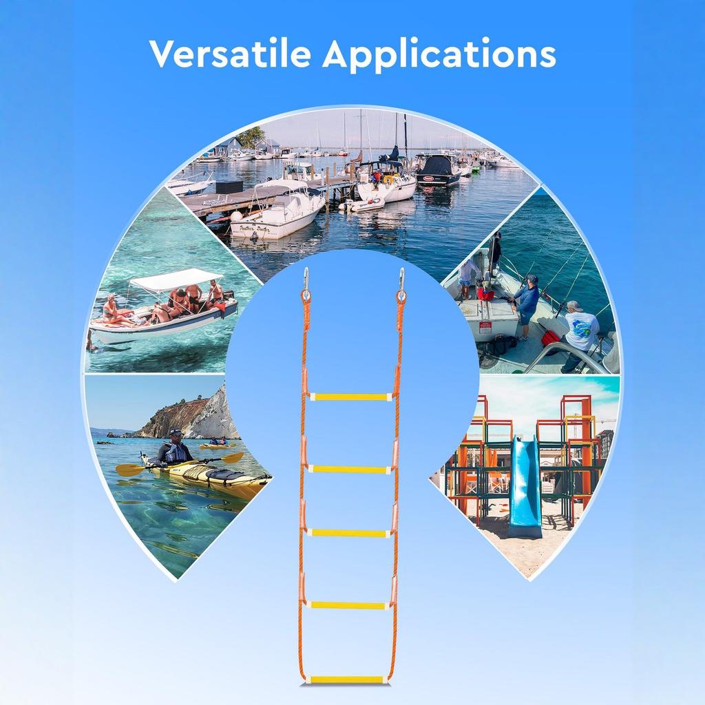 Stufenleiter Strickleiter Einstiegsleiter Praktisch Leicht Stabil Schwerlast