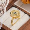 Copper Devil's Eye Ring Rotatable Opening Finger Ring Zircon Luxury Ring  Clothes Accessories