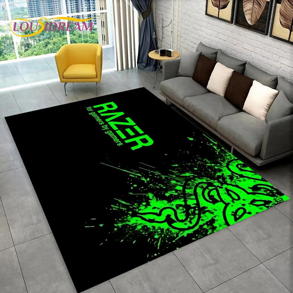 Dywanik 3D z logo Razer Gra Gracz Wąż do domu salonu sypialni sofy wycieraczka dekoracyjna, dywanik do zabawy dla dzieci antypoślizgowa mata podłogowa