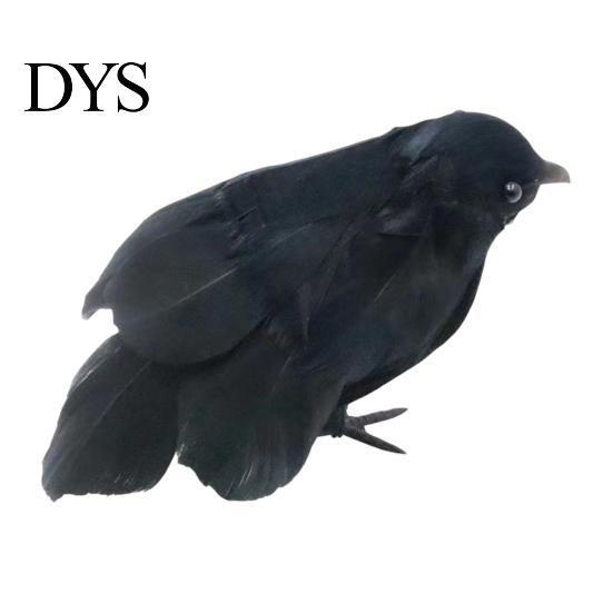 Realistic Feathered Crows Black Crow Halloween Decor, Lifelike Raven Figurine Prop Simulation Ravens for Haunted House, Artificial Bird Ornament Party