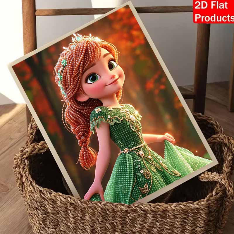 Disney Pearl Painting Handmade Princess In Green Dress Pearl Kit Home Decoration Painting