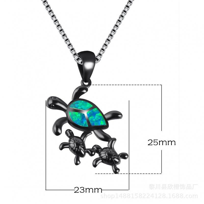 

Xin Orange Jewelry European and American Jewelry Necklace Opal Pendant Creative Blue Opal Pendant Necklace Female
