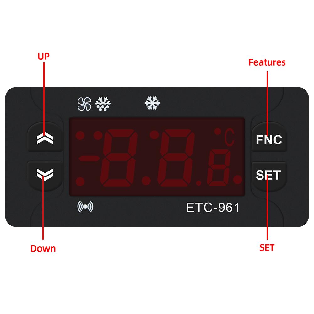 ETC-961 Temperature Controller Thermostat Humidity Control Thermometer Hygrometer Controller NTC Sensor 220V