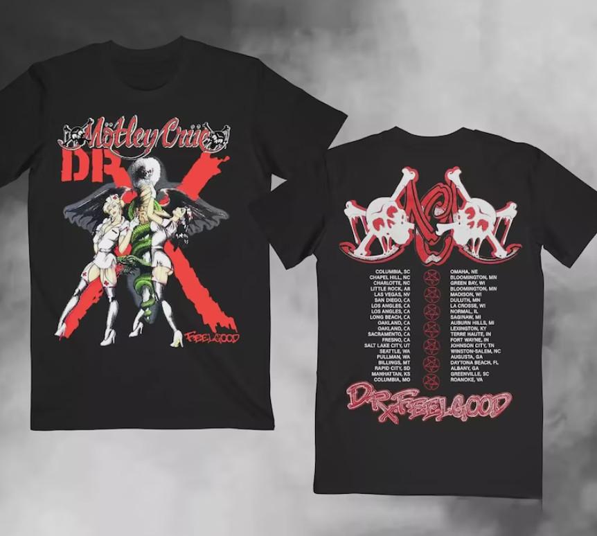 Vintage 80er Motley Crue Dr. Feelgood Konzert Tour Metal Rock T-Shirt