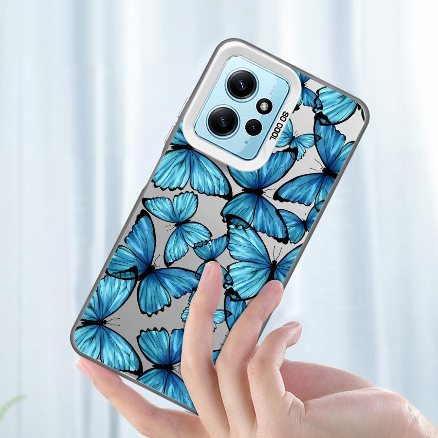Case for Xiaomi Redmi Note 10Lite 10s 14 13 Pro Plus 12s 9s 11s 13 12 11 Pro Soft Shell Beautiful Blue Butterfly