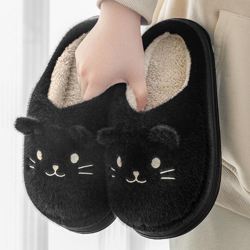 Newest Kitty Slippers Women Footsie Kittens Slides Maternity Shoes Woman Fuzzy Home Slipper Cuddly Furry Cats House Shoe 44 45