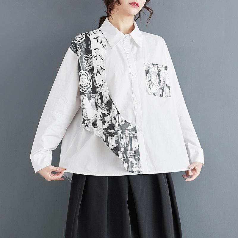 

Рубашки и блузки с длинными рукавами для блузок, повседневные свободные весенне-осенние топы, женская рубашка на пуговицах белый