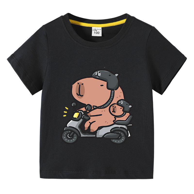 Capybara Kids Tshirt Children animal Tees Cartoons Clothes Kid Girl Boy Cute Capybaras Lovely T Shirt Baby Casual Top Clothes