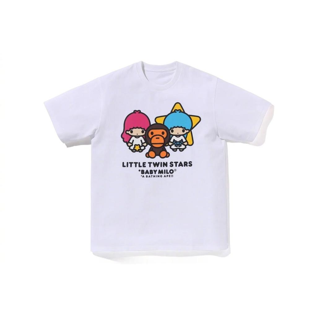 Camiseta de Algodón Informal Urbana para Niños y Niñas Coreana Moderna Hello Kitty Amigo Pareja Verano Y2K Divertida Camisetas Oversize Y2k Cuello Redondo Ropa Femenina de Ocio