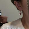 S925 Sterling Silver Niche Design Sense Croissant Hollow Ear Buckle Korean Style Retro Earrings