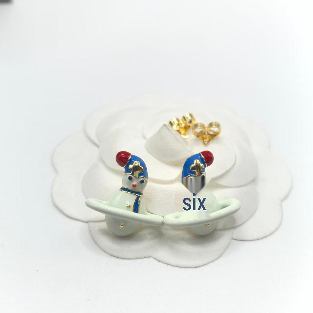 Saturn Schneemann Halskette: Trendige, süße Schlüsselbeinkette für Damen