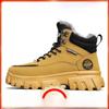 Herren Winterstiefel Warm Gefüttert Hoher Schaft Schneestiefel Arbeitsschutz Arbeitsstiefel Anti-Rutsch Wasserdicht
