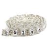 Rhinestone Trim Hand Crafted Adjustable Length Transparent Strong 1 Yard 1.8cm Wide Rhinestone Chain for Clothing
