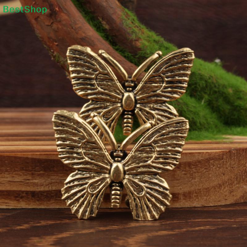 Vintage Brass Butterfly Figurine – Miniature Animal Statue for Home Decor & Desk Ornament