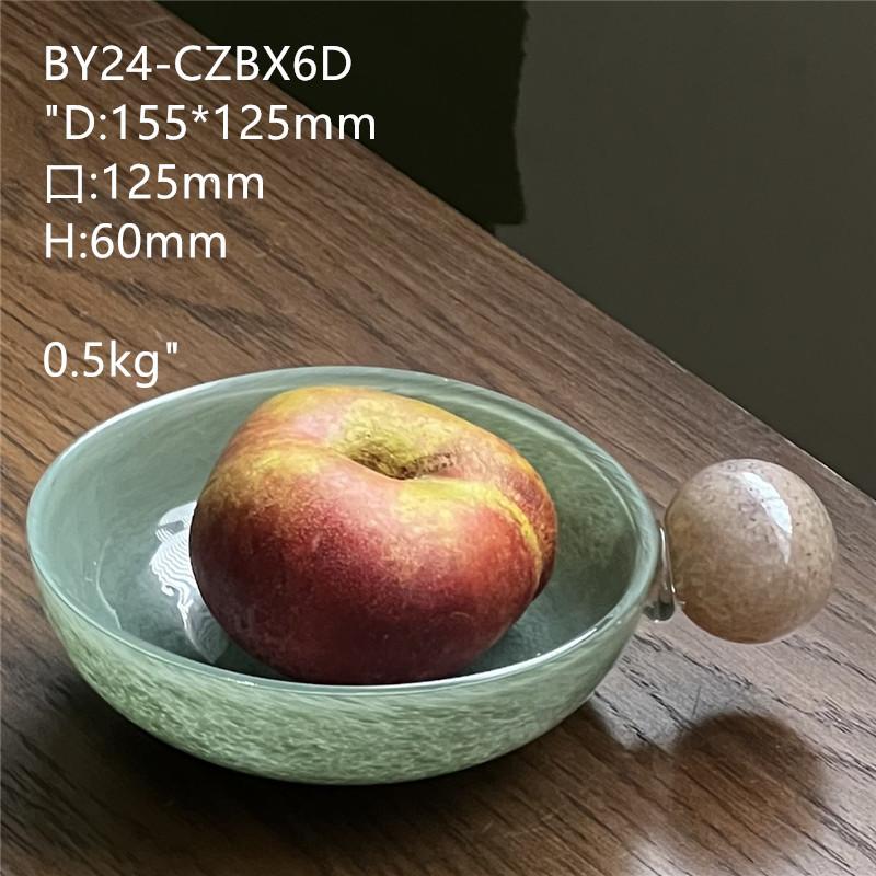 

Luxury Retro Design Mini Fruit Plate with Dual Colors for Dining Room Tabletop Home Decoration Hotel Display