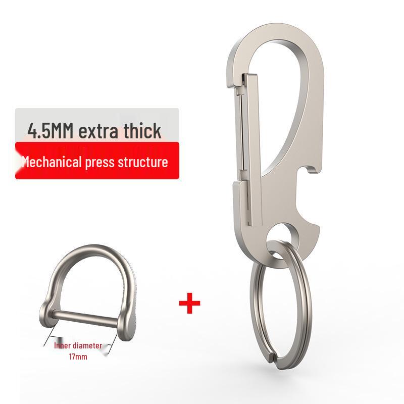 Men's Titanium Alloy Waist Keychain with Thick Circle Keyring.
