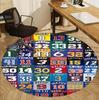 NBA Pattern Round Rug, Indoor/Outdoor Mat, for Picnic, Gameroom, Bedroom, Office, Living Room, Home Decor Carpet, Birthday Gift