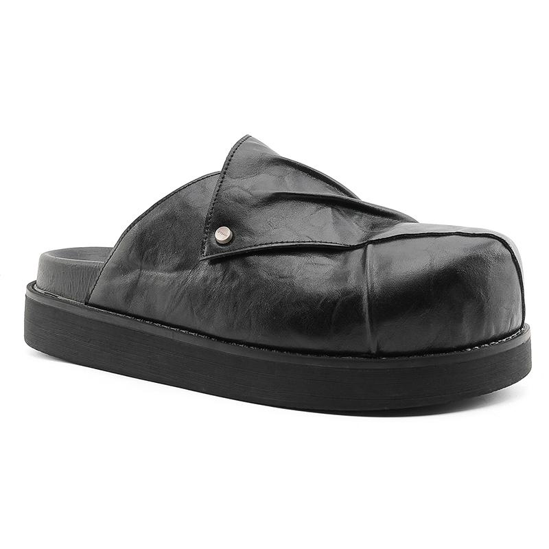 Open-back Casual Shoes Half Shoes for Men Mules Large Size 45 46 Platform Loafers Slippers Backless Slides Sandal Slip On Flats