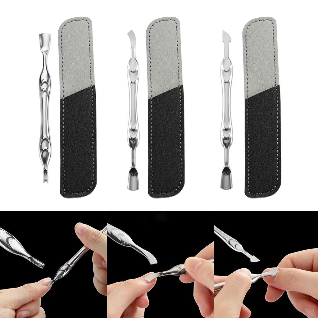 Cuticle Pusher with Fork Stainless Steel Cuticle Cutter Cuticle Remover Tool Easy To Use Nails Care Tool for Salons