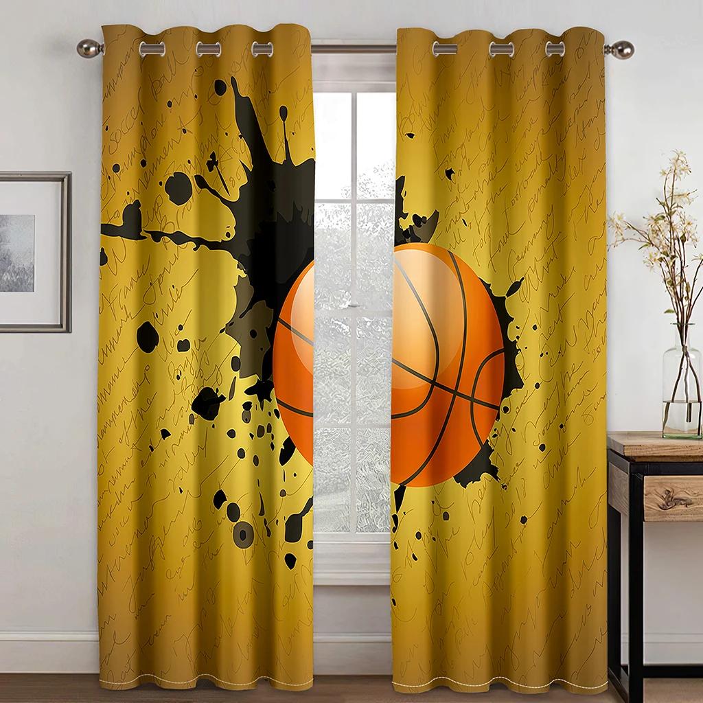 Sport Fußball Basketball Hoher Verdunkelungsvorhang Cortina De Sombra Dicke Verdunkelungsgardine für Wohnzimmer Gardinen Geeignet für Jungen