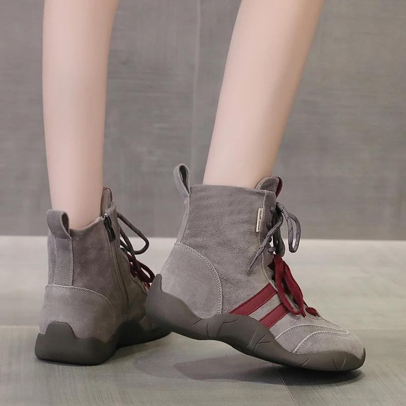 Ladies Shoes 2024 Hot Sale Side Zipper Women's Boots Fashion Color Matching Casual Boots Women New Front Lace-up Shoes for Women