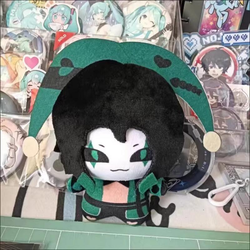 10cm Harlequin Cotton Doll Plush Keychain Handmade Stuffed Toy Bag Charm Creative Holiday Gift Decoration