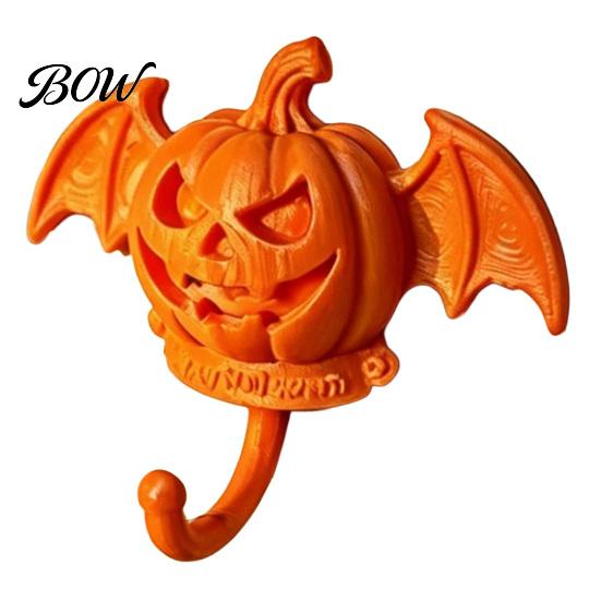 Halloween Key Hook Devil Pumpkin Bat Wall Hook, No-Drill Adhesive for Keys Bags, Strong Sticky Damage-Free Decorative Hooks Entryway