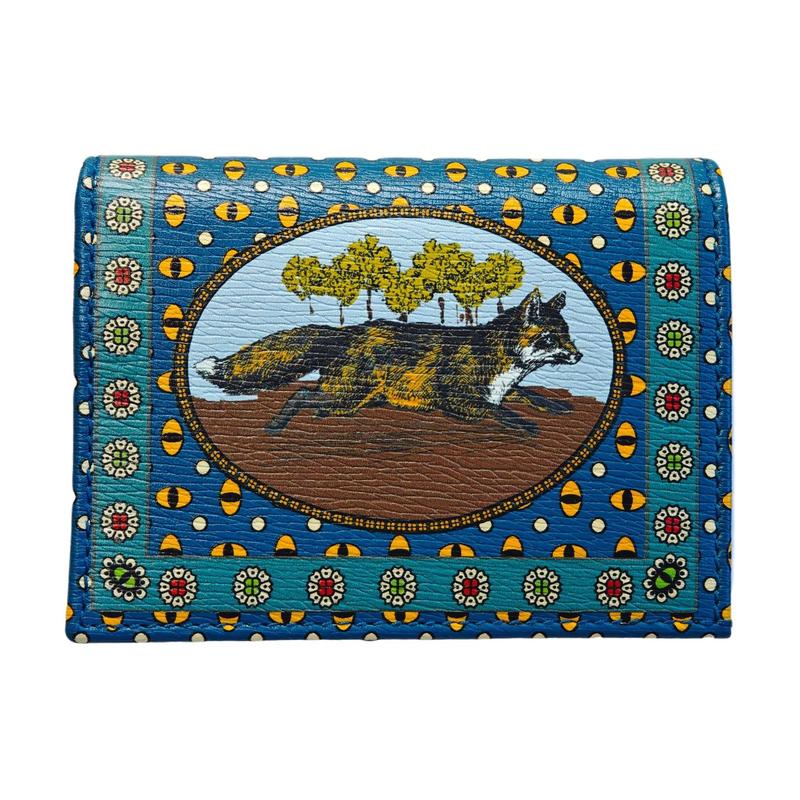 Gucci garden fox pattern leather wallet mini women's multicolor