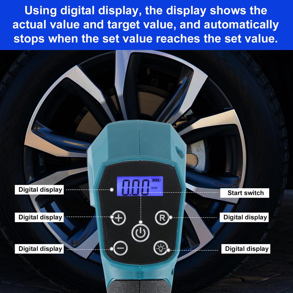 Cordless Air Pump For Car Bicycle Tires Balls Portable Car Tire Inflator Air Compressor For Makita 18V Battery
