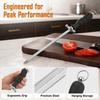 Stainless Steel Knife Sharpening Rod Silver and Black Honing Steel Rod  Home Kitchen