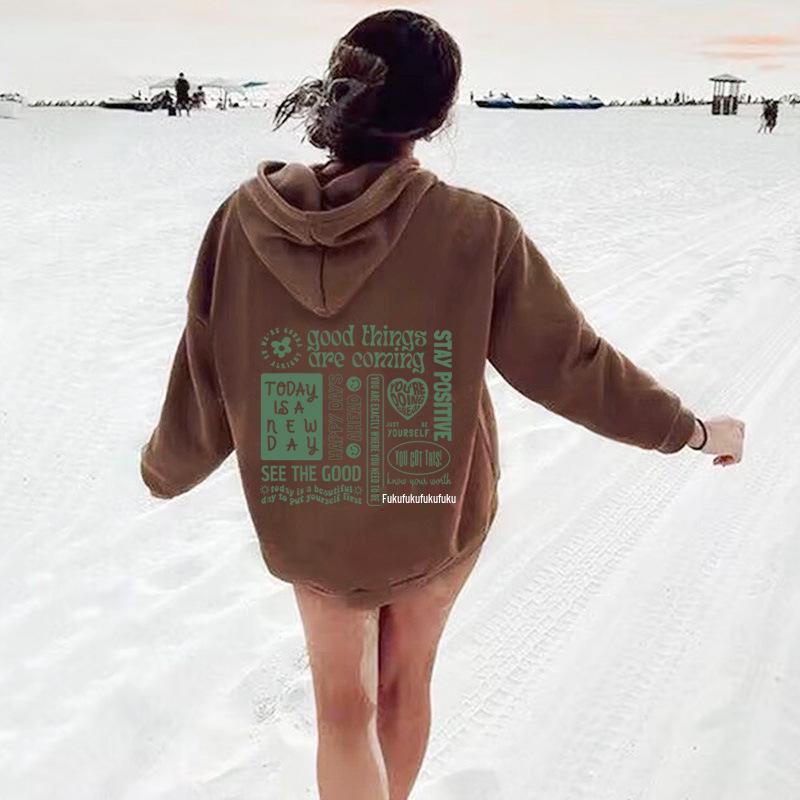 Women's Autumn/Winter European & American Print Velvet Hoodie