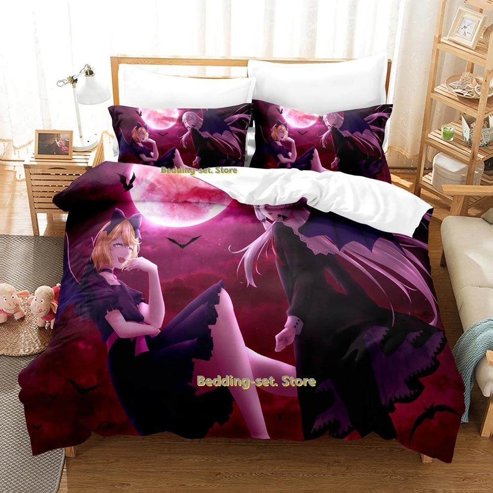 Tonari No Kyuuketsuki-san Zestaw Pościeli Pojedynczy Bliźniak Pełny Queen King Size Zestaw na Łóżko Dorosły Dziecko Sypialnia Zestawy Poszewek na Kołdrę Anime Łóżko
