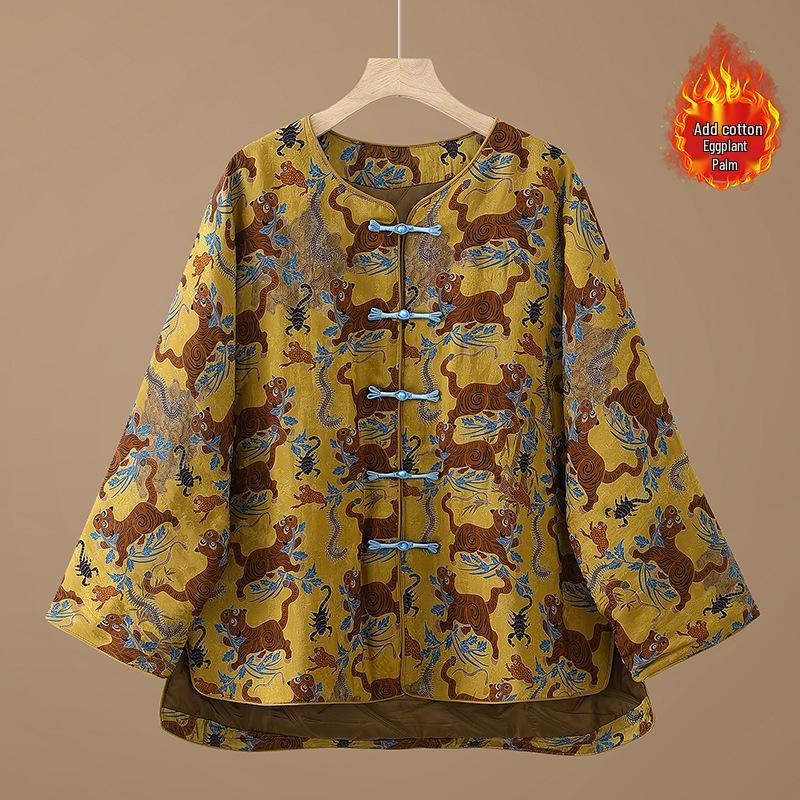 

2025 Xiangyunsha High-End Luxury Women s Cotton Jacket with Frog Buttons - Chinese Style XL (recommended for 135-155 jin) жёлтый