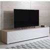 Meuble TV - DESIGN AMEUBLEMENT - Luke H2 - Porte(s) - Sonoma E Blanc - Brillant