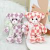Hot Selling New Teddy Beer Plush Ribbon Checkerboard Teddy Cute Plush Doll