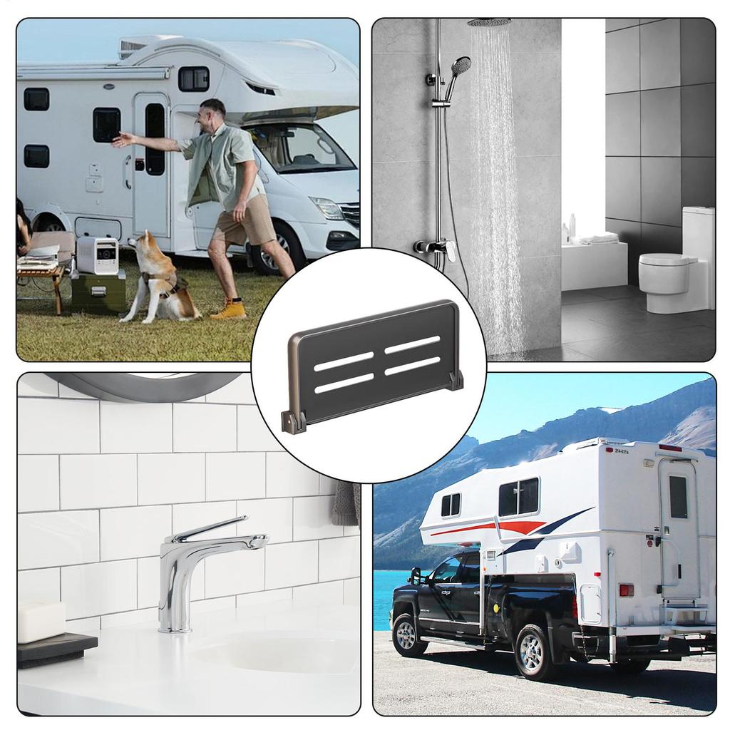 Foldable RV Aluminum Folding Wall-Mounted Rack Floating Shower Shelves Shelf Small Fold Down Wall Shelf For Shower Gel, Drinks