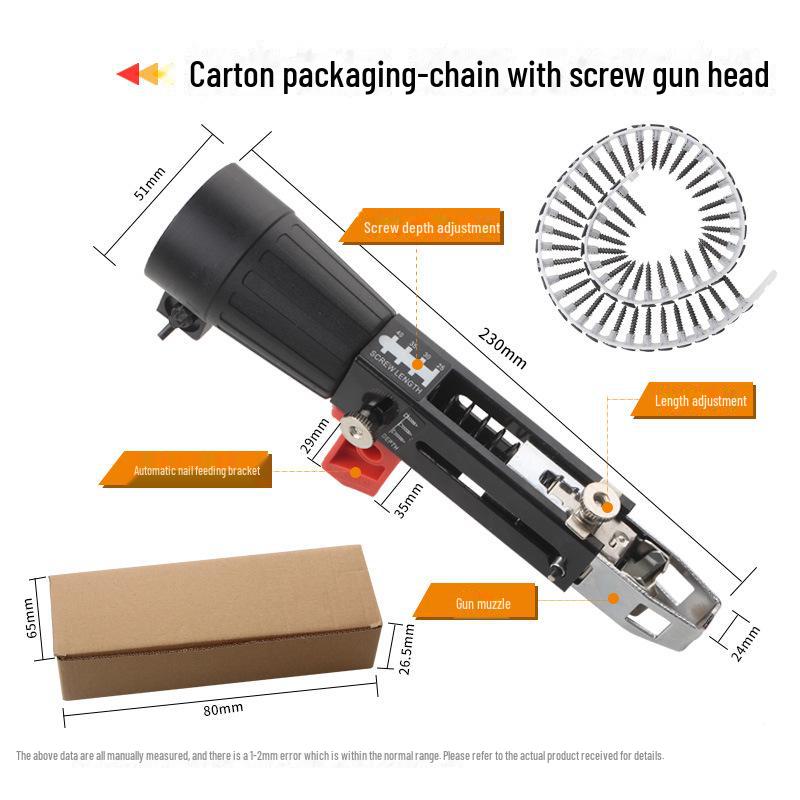 Elektrická automatická hlava šroubováku pro sádrokarton a tesařství