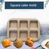 Muffin Cake Pan 6-Cavity Square Non-Stick Cupcake Tray Bakeware for Oven Baking