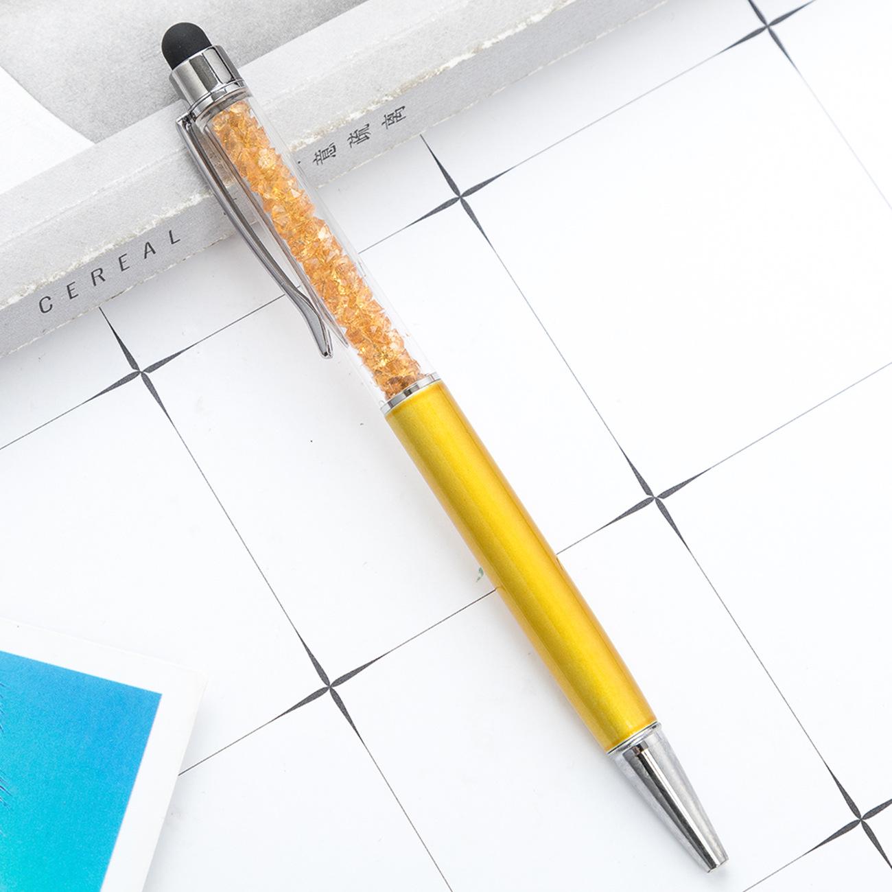 

1 шт Кришталева кулькова ручка Стилус Сенсорна ручка Письмове канцтовари Офісне шкільне приладдя Обертається металева медсестра Ink Color：Black