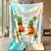 Pineapple Bubbles Rainbow Art Theme blanket Lightweight Warm Flannel Blanket Decorative Throw Blanket for Home Decoration