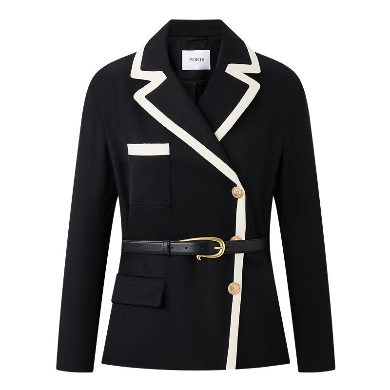 

PORTS Женская осенняя черная шерстяная куртка 2024 года LT9J018UWW051 XS