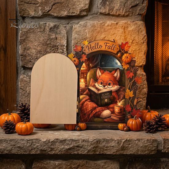 Decorative Baseboard Elf Door Wooden Halloween Decor, 2D Fairy Mouse Miniature Wall Autumn Theme Tale Ornaments Hanging, Rustic Shelf Ornament