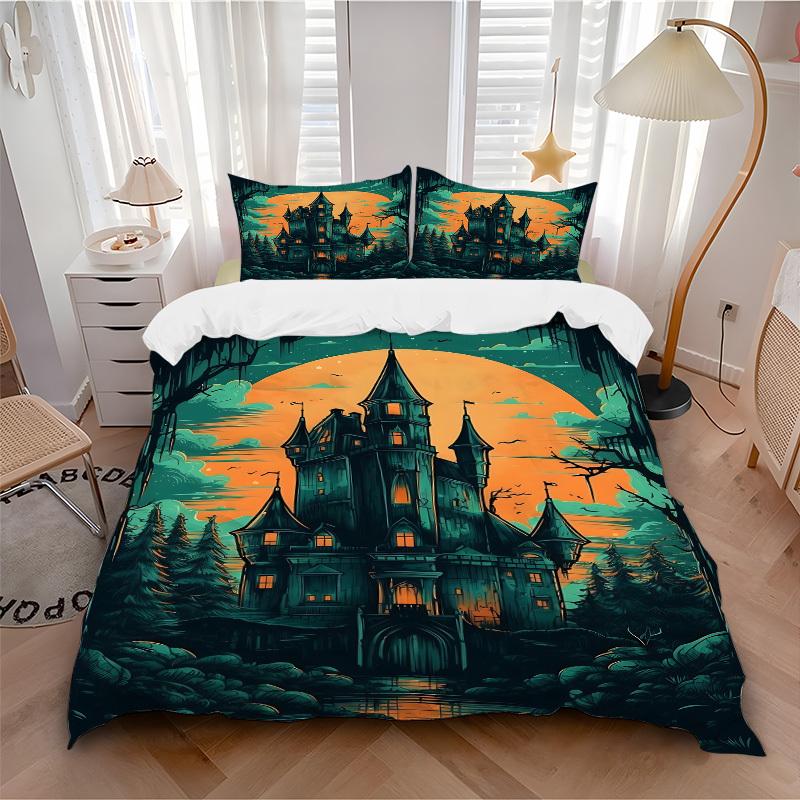 3pcs bedding set Castle Moonlight Includes 1 Comforter + 2 Pillowcases, Without Pillow Inserts, Soft Comfortable, Lightweight Breathable, Pr 135x200cm