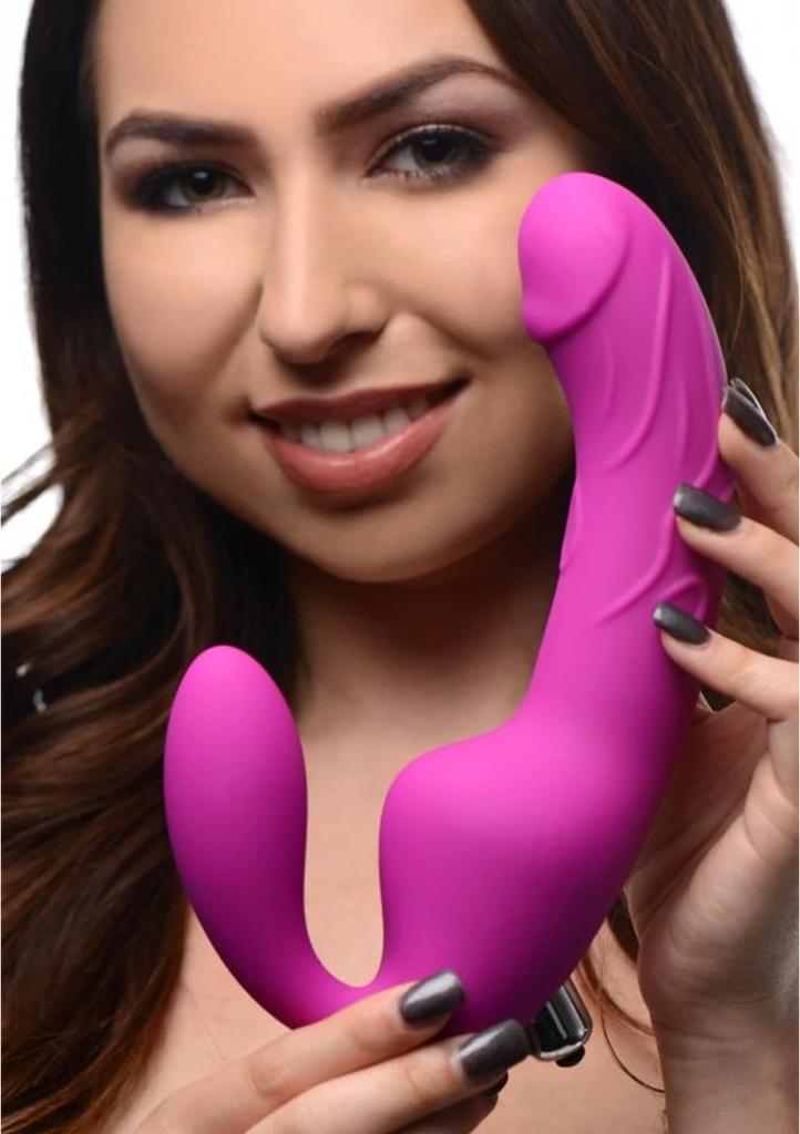 XR Brands - Triple Vibrating Silicone Strapless Dildo Royal
