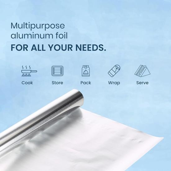 Origami Silver Aluminium Foil for Food Packing 25m | Ideal for Storing, Packing, Wrapping, and Serving - 265g