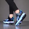 Boys/girls Two-wheel Dual-purpose Roller Skates Double Row Heely Shoes Roller Skates Luminous Sports Shoes Rechargeable